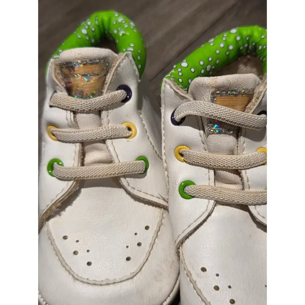 VTG 1999 Y2K Teletubbies White Infant Shoes Sz 4 Tinkie-Winkie Dipsy Lala Po